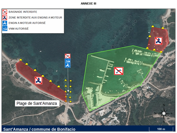 Mouillage Bonifacio A3 plage de Sant Amanza
